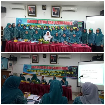 Ketua TP PKK dan Sekretaris PKK Kabupaten Solok menghadiri Rakon Tingkat Provinsi Sumatera Barat.